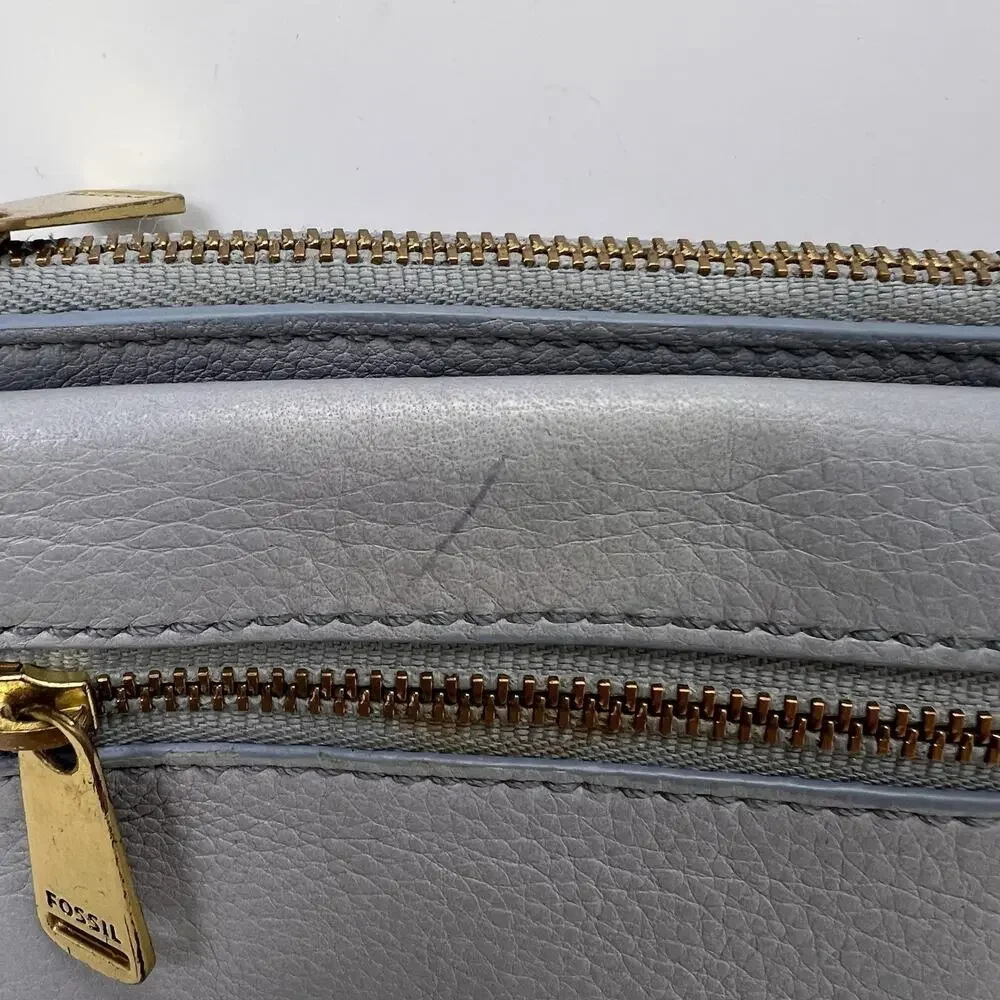 FOSSIL Small Light Blue Soft Leather Wallet 4.5 x 7.5